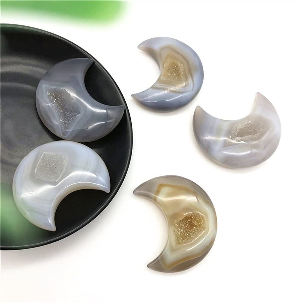 0606169 天然瑪瑙水晶共生月型